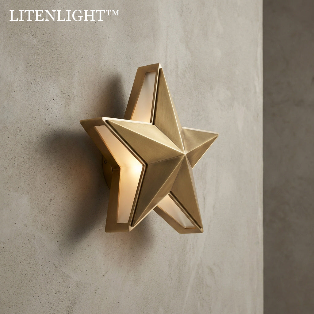 Faceted Star Wall Light