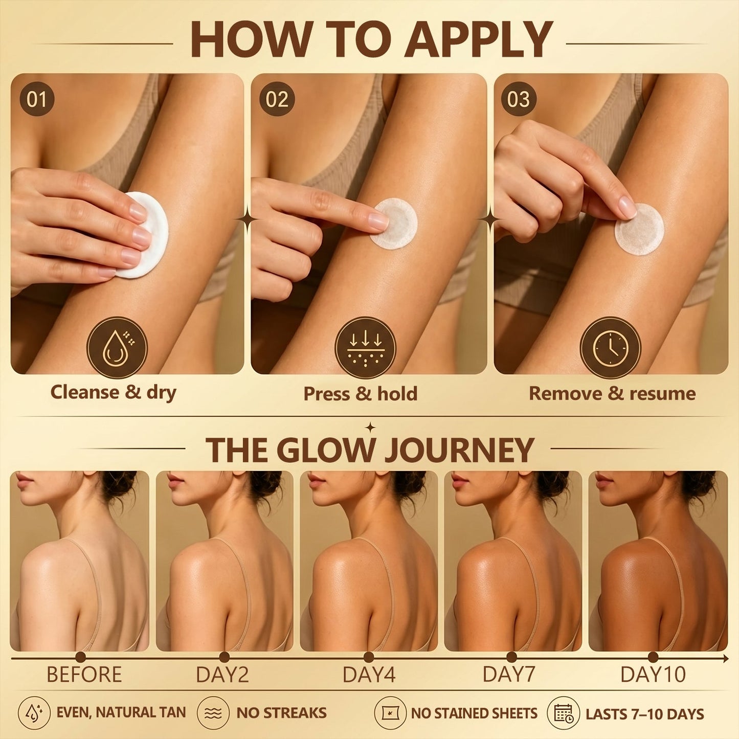 HISKIN® ✨ The Viral Sunless Glow Patch Everyone Is Obsessed With No UV. No Orange Skin. Just A Natural Bronze Glow.