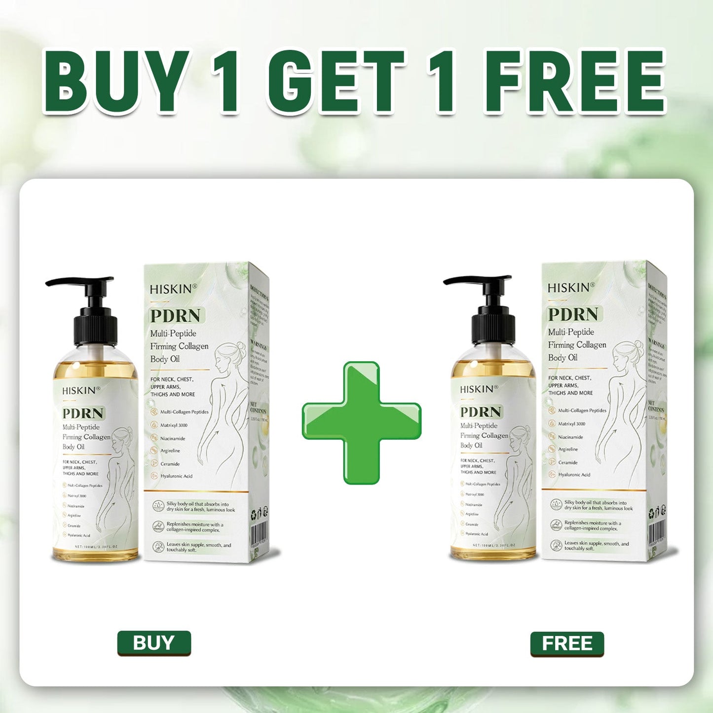 FDA Official: HISKIN® PDRN Multi-Peptide Firming Collagen Body Oil- Anti-aging, Hydrating, Skin Firming & Lifting, Skin Repair, Even Tone, Acne and Dark Spot Treatment, Wart and Mole Removal, and Psoriasis Relief.