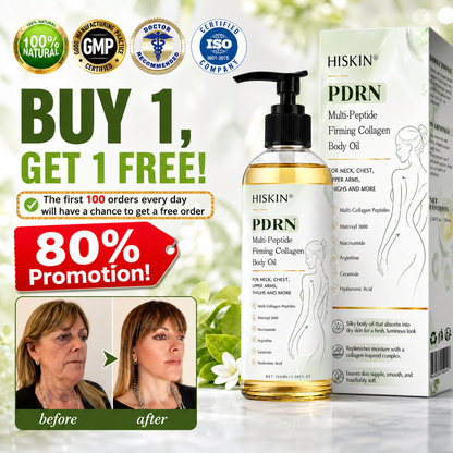 FDA Official: HISKIN® PDRN Multi-Peptide Firming Collagen Body Oil- Anti-aging, Hydrating, Skin Firming & Lifting, Skin Repair, Even Tone, Acne and Dark Spot Treatment, Wart and Mole Removal, and Psoriasis Relief.