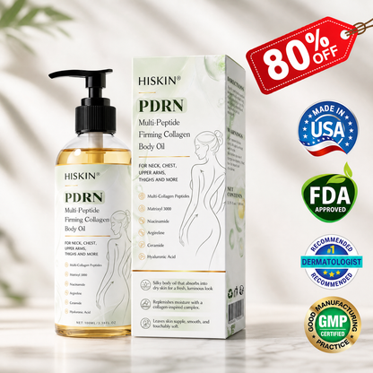 FDA Official: HISKIN® PDRN Multi-Peptide Firming Collagen Body Oil- Anti-aging, Hydrating, Skin Firming & Lifting, Skin Repair, Even Tone, Acne and Dark Spot Treatment, Wart and Mole Removal, and Psoriasis Relief.