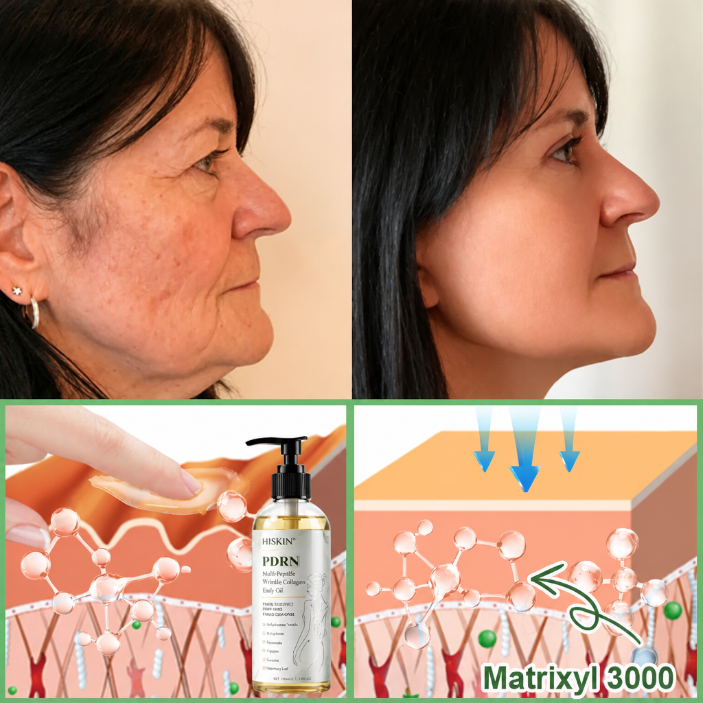 FDA Official: HISKIN® PDRN Multi-Peptide Firming Collagen Body Oil- Anti-aging, Hydrating, Skin Firming & Lifting, Skin Repair, Even Tone, Acne and Dark Spot Treatment, Wart and Mole Removal, and Psoriasis Relief.